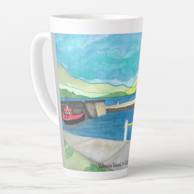 Caneca De Café Latte Ilha Valentia  (Ângulo esquerdo)