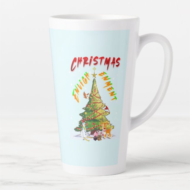 Caneca De Café Latte Iluminação de Natal (Direita)