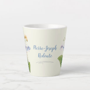 Caneca De Café Latte Ilustração Botânica da Borboleta Floral Vintage