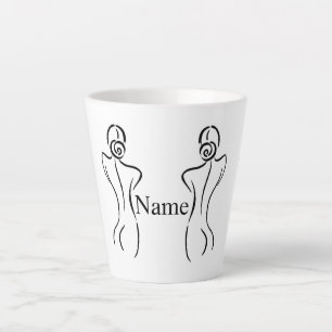 Caneca De Café Latte Ilustração de arte feminina Thunder_Cove