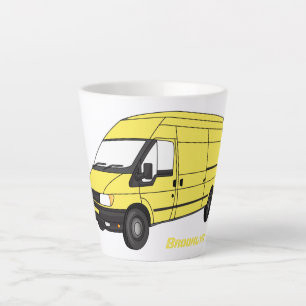Caneca De Café Latte Ilustração de carrinha de entrega