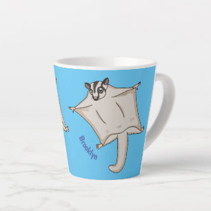 Caneca De Café Latte Ilustração de desenho animado com planador de a