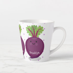 Caneca De Café Latte Ilustração de desenho animado da cozinha da raíz d