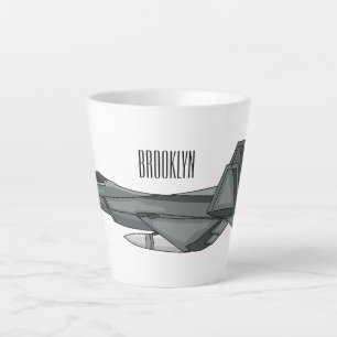 Caneca De Café Latte Ilustração de desenho animado de aeronaves de comb