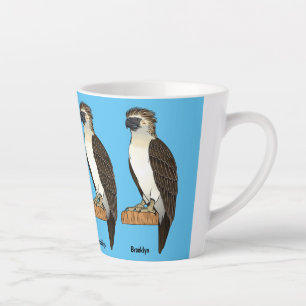 Caneca De Café Latte Ilustração de desenho animado de ave-águia filipin