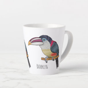 Caneca De Café Latte Ilustração de desenho animado de aves do caracari