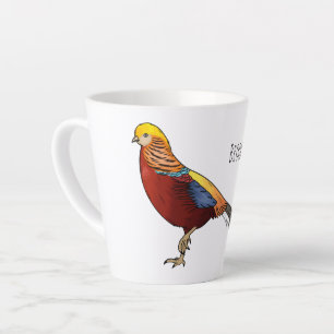 Caneca De Café Latte ilustração de desenho animado de aves faisão do ou