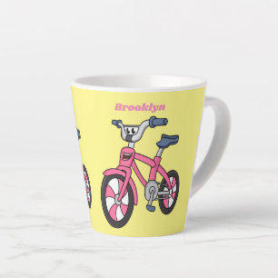 Caneca De Café Latte Ilustração de desenho animado de bicicleta de cria