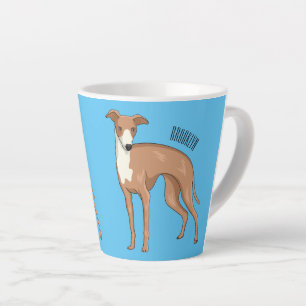 Caneca De Café Latte Ilustração de desenho animado de cão Greyhound