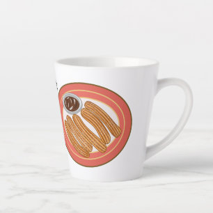 Caneca De Café Latte Ilustração de desenho animado de Churro