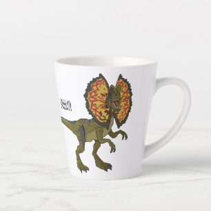 Caneca De Café Latte Ilustração de desenho animado de Dilophosaurus