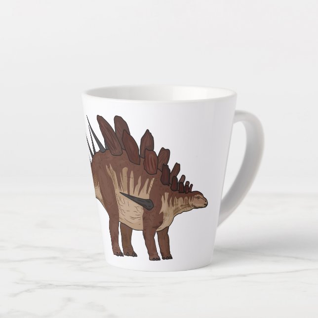 Caneca De Café Latte Ilustração de desenho animado de Kentrosaurus (Ângulo direito)