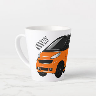 Caneca De Café Latte Ilustração de desenho animado de microcarro