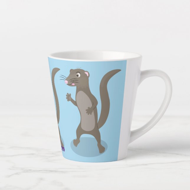 Caneca De Café Latte Ilustração de desenho animado de monguose (Direita)
