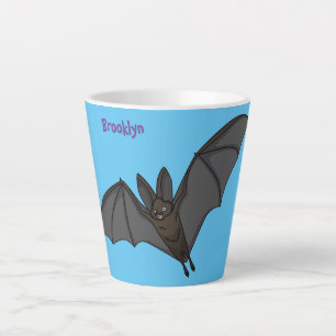Caneca De Café Latte Ilustração de desenho animado de morcegos grande