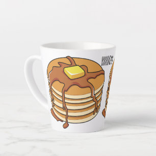 Caneca De Café Latte Ilustração de desenho animado de Pancake
