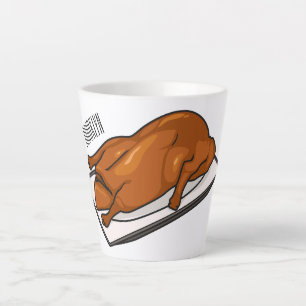 Caneca De Café Latte Ilustração de desenho animado de patos-de-porco