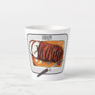 Caneca De Café Latte Ilustração de desenho animado de peru-bravo