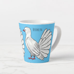 Caneca De Café Latte Ilustração de desenho animado de pombo-cauda