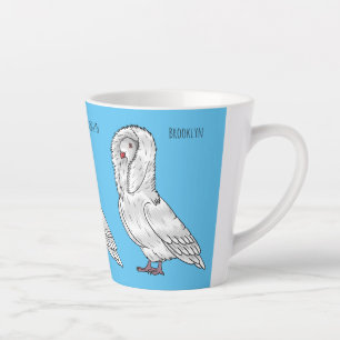 Caneca De Café Latte Ilustração de desenho animado de pombo-jacobino