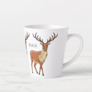 Caneca De Café Latte Ilustração de desenho animado de rena