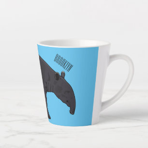 Caneca De Café Latte Ilustração de desenho animado de Tapir
