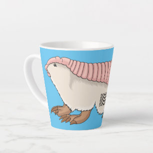 Caneca De Café Latte Ilustração de desenho animado de tatu-fada rosa