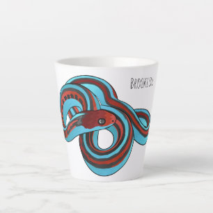 Caneca De Café Latte Ilustração de desenho animado do cobra de garter d