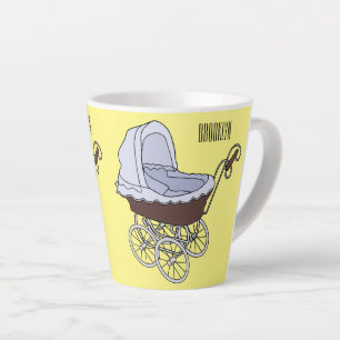 Caneca De Café Latte Ilustração de desenho animado do stroller