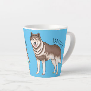 Caneca De Café Latte Ilustração de desenho animado siberiano husky