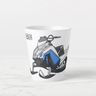 Caneca De Café Latte Ilustração de desenho animado Snowmobile