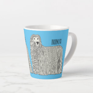 Caneca De Café Latte Ilustração de desenho de cães Komondor