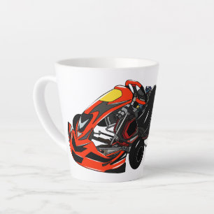 Caneca De Café Latte Ilustração de desenho de corrida de Kart