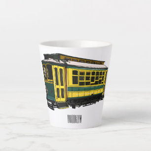 Caneca De Café Latte Ilustração de desenho do carrinho de Mata
