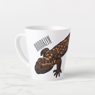 Caneca De Café Latte Ilustração de desenho do monstro de Gila