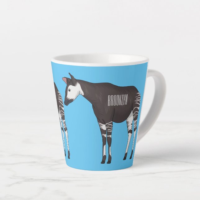 Caneca De Café Latte Ilustração de desenho em Okapi (Ângulo direito)