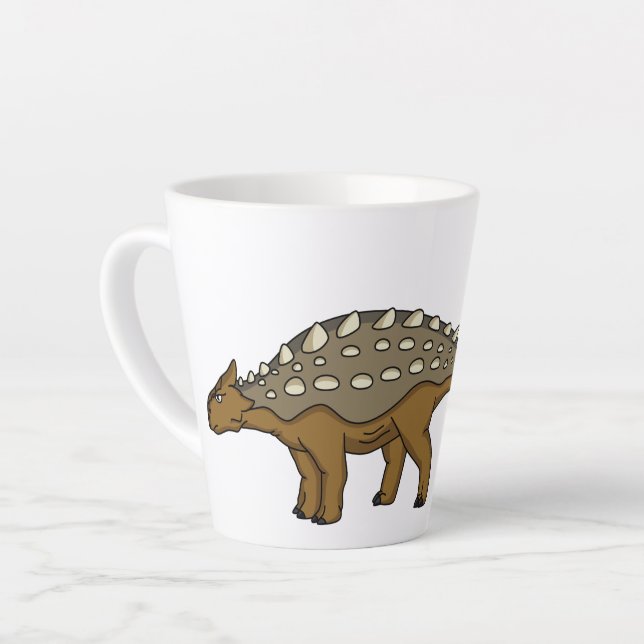 Caneca De Café Latte Ilustração de dinossauro blindado Ankylosaurus (Ângulo esquerdo)