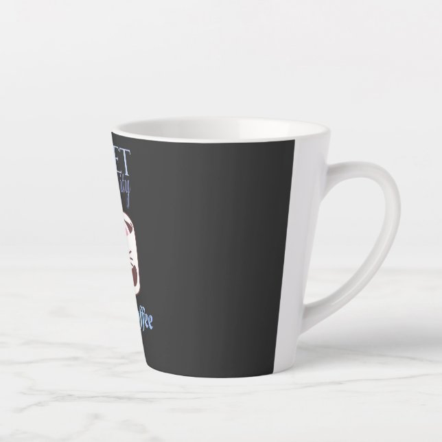Caneca De Café Latte Ilustração de Gato Café Serenidade Doce (Direita)