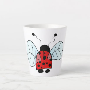 Caneca De Café Latte Ilustração de Joaninha Fofa