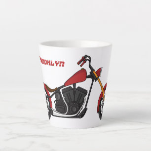 Caneca De Café Latte Ilustração de moto estilo Chopper