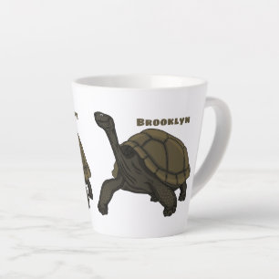 Caneca De Café Latte Ilustração de tartaruga terrestre das Galápagos