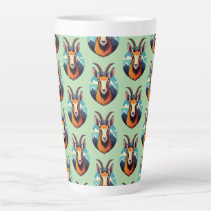 Caneca De Café Latte Ilustração de uma cabeça de camurça