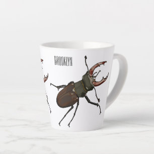 Caneca De Café Latte Ilustração do desenho animado do besouro do Stag