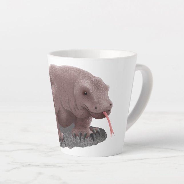 Caneca De Café Latte Ilustração do dragão Komodo (Ângulo direito)