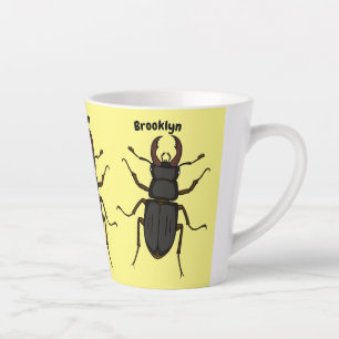 Caneca De Café Latte Ilustração do inseto do besouro do Stag