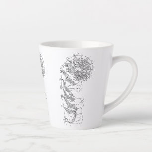 Caneca De Café Latte Ilustração Fiddlehead Fern