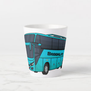 Caneca De Café Latte Ilustração moderna do desenho animado do ônibus