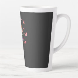 Caneca De Café Latte Ilustração Zen da Pose de Yoga Borboleta