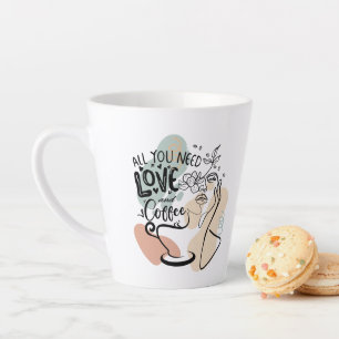 Caneca De Café Latte Ilustrações estéticas, café feminino