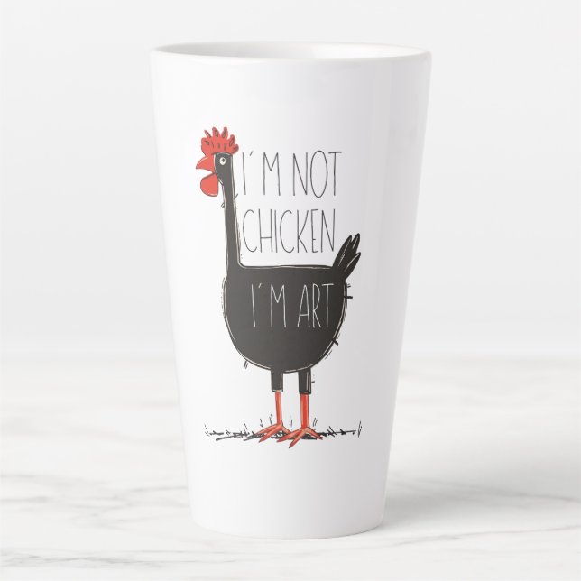 Caneca De Café Latte I'm Not Chicken, I'm Art - Quirky Retro T Shirt (Frente)
